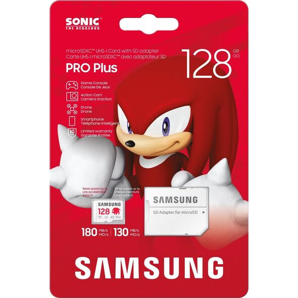 Karta Samsung  Pro Plus Sonic The Hedgehog MicroSDXC 128 GB Class 10 UHS-I/U3 A2 V30 (MB-MD128SA/LC1)