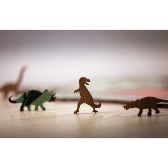 EcoWoodArt EWA Drewniane Puzzle 3D Klocki Układanka T-Rex