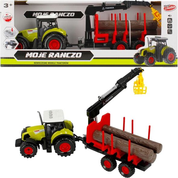 Mega Creative Moje ranczo Traktor z przyczepą 34 cm ze światłem i dźwiękami