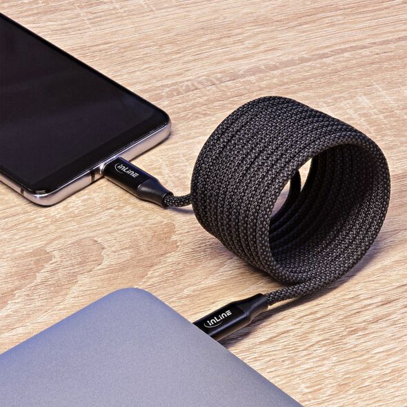 Kabel USB InLine InLine® Magnetic USB-C cable, USB-C male/male, 100W, black, 1m