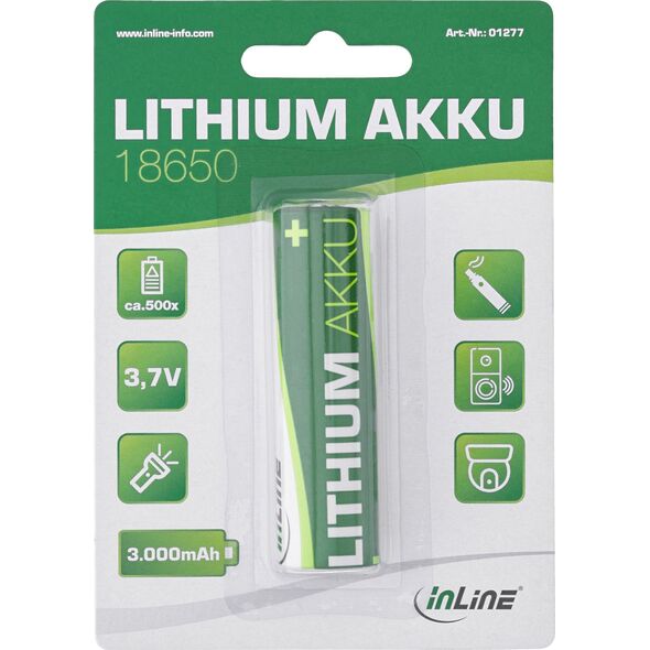 InLine InLine® Lithium battery, 3,000mAh, 18650