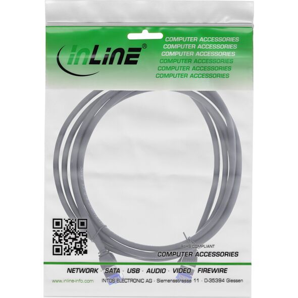 InLine InLine® Patch cable slim, Cat.6A, S/FTP, TPE (LSZH) flexible, PoE, black, 15m
