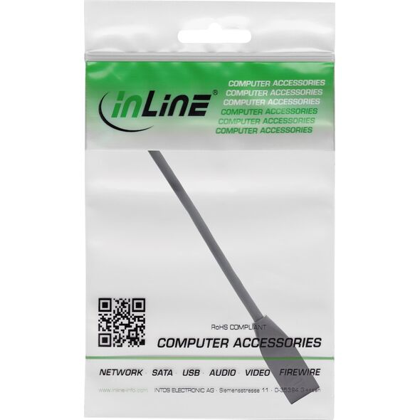 InLine InLine® RJ45 Break-Away interface protection Cat.6A S/FTP, RJ45 male/female, black, 0.2m