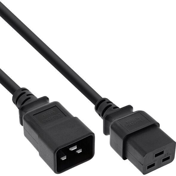Kabel zasilający InLine InLine® Power cable C19 to C20 3-pin IEC male to female black 7.5m