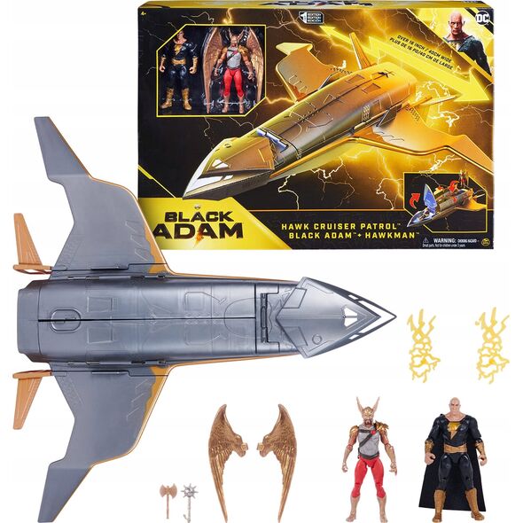 DC Comics Black Adam Juodas ADAM kosminis laivas su Juodas Adam ir Hawkman figūrėlėmis, 6064871