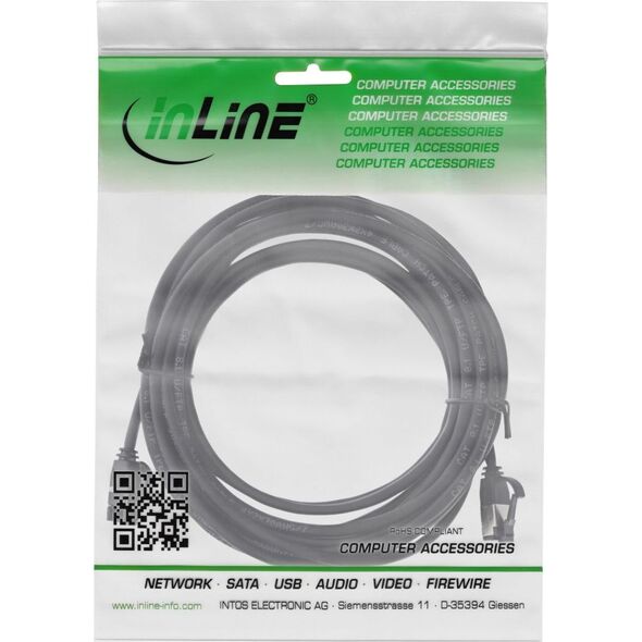 InLine InLine® Patch cable slim, U/FTP, Cat.8.1, TPE halogen-free, black 7.5m