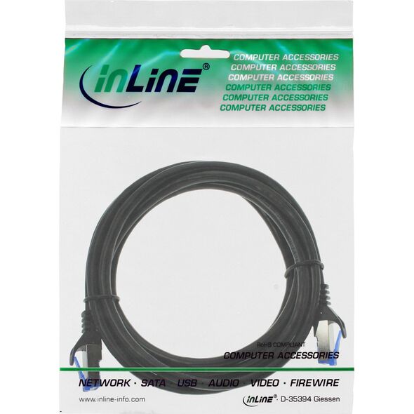 InLine InLine® Patch cable armoured, U/FTP, Cat.6A, black, 15m