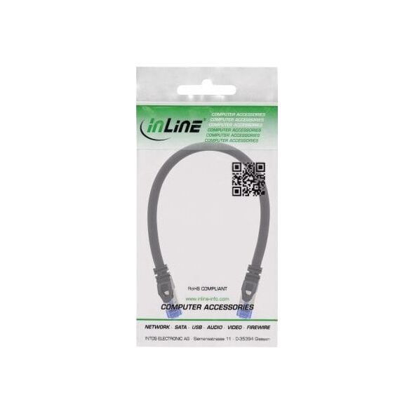 InLine InLine® Patch cable armoured, U/FTP, Cat.6A, black, 0.5m