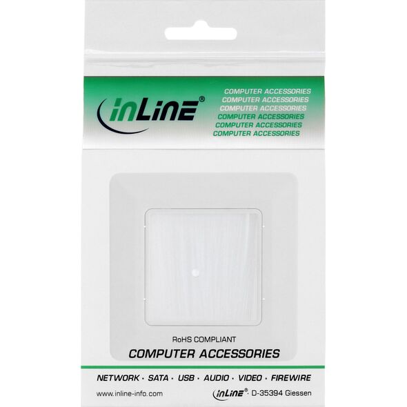 InLine InLine® Wall frame with brush pass, for TV, white RAL9010