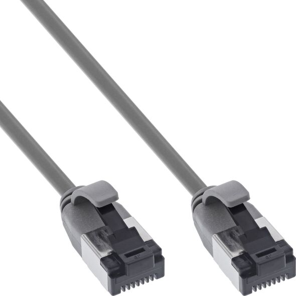 InLine InLine® Patch cable slim, U/FTP, Cat.8.1, TPE halogen-free, grey 0.25m