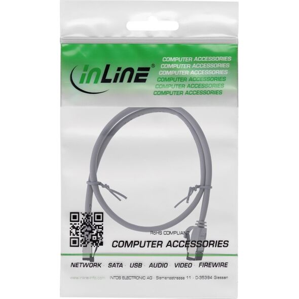 InLine InLine® Patch cable slim, U/FTP, Cat.8.1, TPE halogen-free, grey 1m