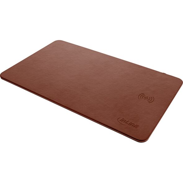 InLine InLine® Mouse pad, wireless charging, 370x225x7mm, brown