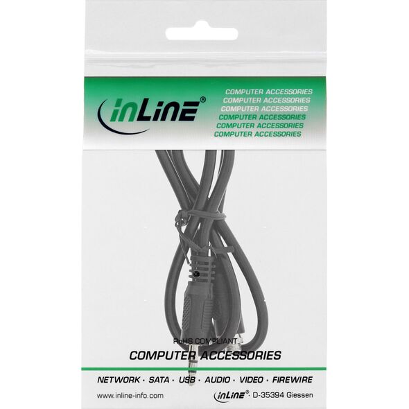 InLine InLine® Audio adapter cable, 3.5mm Stereo male/female with thread , 0.6m