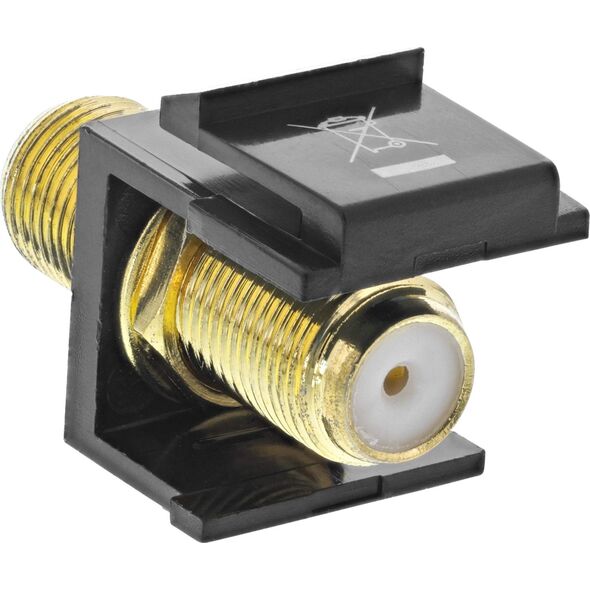 InLine Keystone installation adapter, connection coupling for satellite cable, 2x F-sockets, white