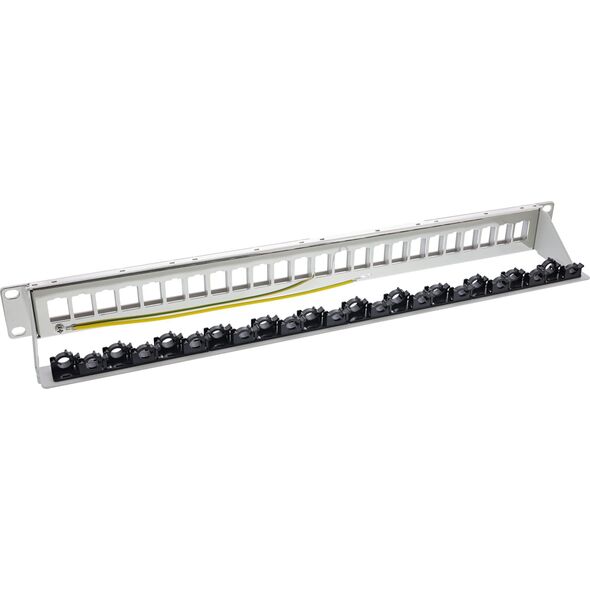 InLine InLine® Patch panel 24-way, Keystone empty panel Patch panel, 19", 1U, light grey RAL7035