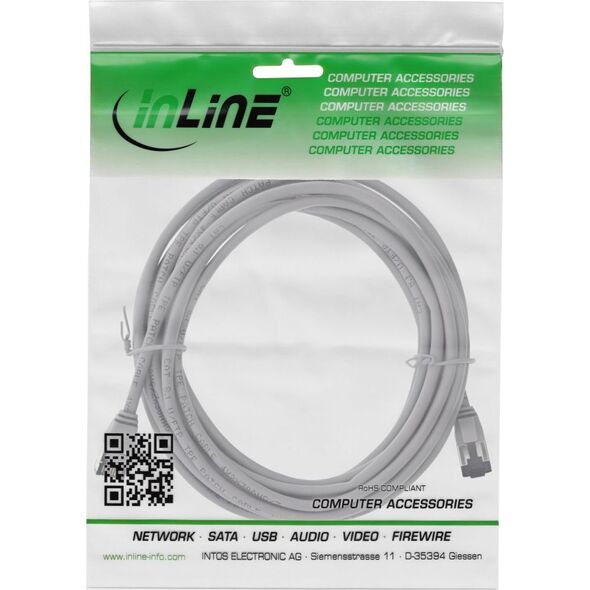 InLine InLine® Patch cable slim, U/FTP, Cat.8.1, TPE halogen-free, grey 7.5m