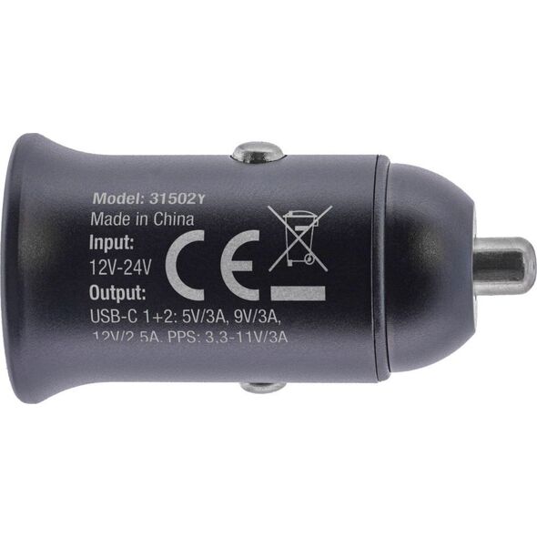 InLine InLine® USB car charger power-adapter power delivery, 2x USB Type-C, black