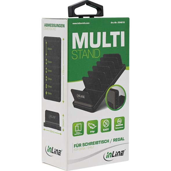 InLine InLine® multi stand with 6 compartments for desk / shelf, black