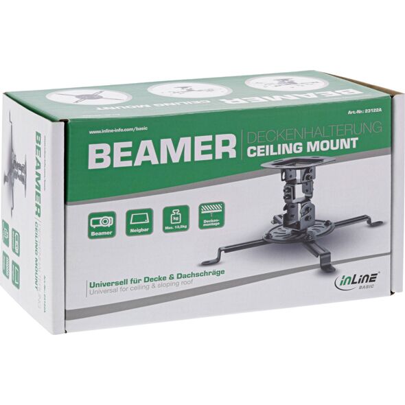 InLine InLine® Basic projector ceiling mount, 15cm, max. 13.5kg