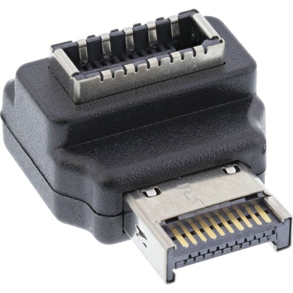 InLine InLine® USB 3.2 adapter internal, front panel USB-E male to USB-E female 90°