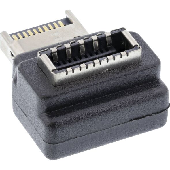 InLine InLine® USB 3.2 adapter internal, front panel USB-E male to USB-E female 90°