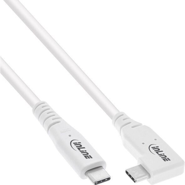 InLine InLine® USB4 cable, USB Type-C, one side angled, PD 240W, 8K60Hz, TPE white, 1.5m