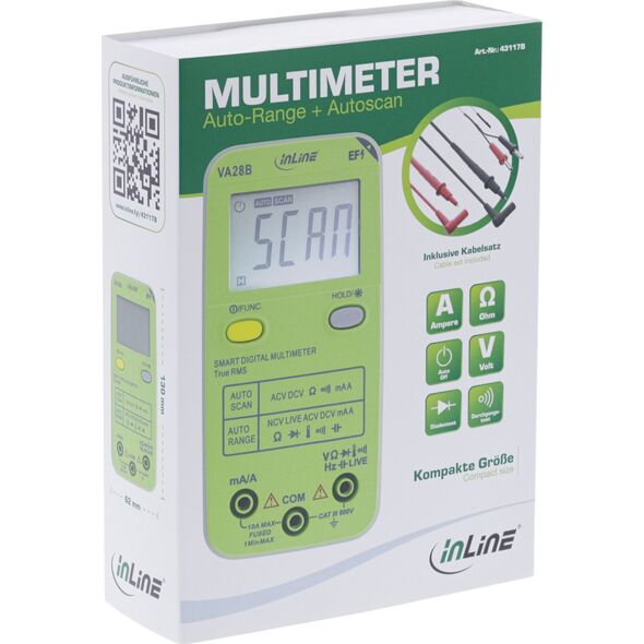 Kalkulator InLine InLine® Multimeter with Auto-Range and Autoscan, pocket size