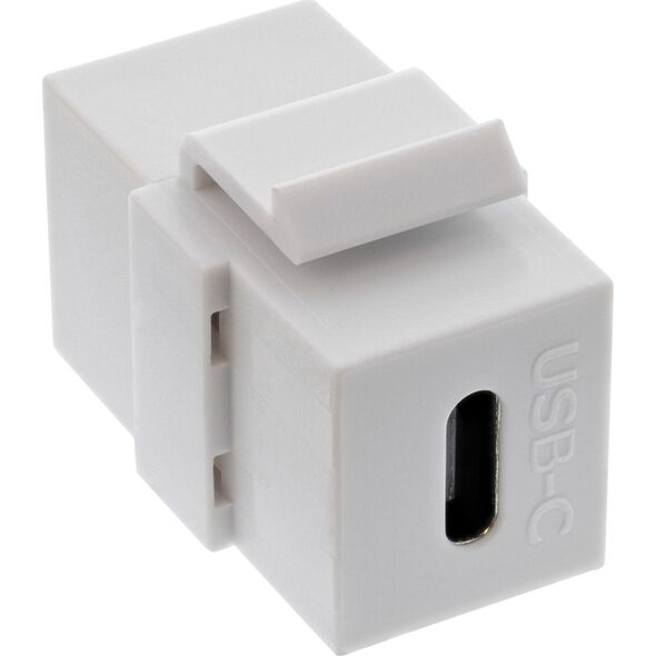 Adapter USB InLine InLine® USB 3.1 Snap-In module, USB-C F/F, white housing