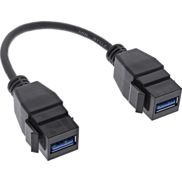 Adapter USB InLine InLine® USB 3.2 Gen1 2x keystone adapter cable, 2x USB A keystone socket, 0.2m