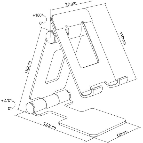 Podstawka InLine InLine® Aluminium smartphone holder universal up to 10"