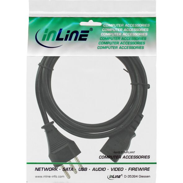 Kabel zasilający InLine InLine® Power cable Switzerland, black, 5m