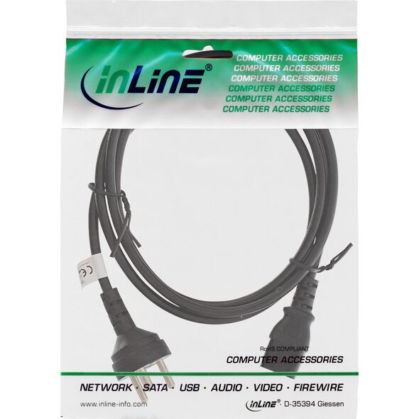Kabel zasilający InLine InLine® Denmark power cable, black, 3m