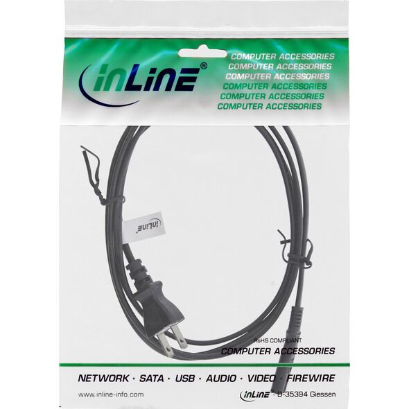 Kabel zasilający InLine InLine® Japan to Euro8 IEC-C7 power cable, black, 1.8m