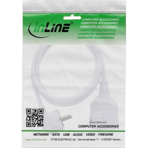 Kabel zasilający InLine InLine® Power Extension Cable angeld Type F white 2m