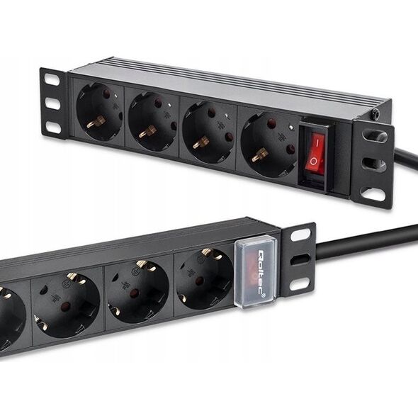 Listwa zasilająca Qoltec Listwa zasilajšca PDU do RACK 10' | 1U | 16A | 4xSchuko | 1.8m
