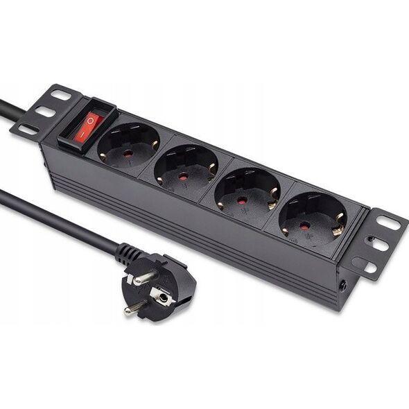 Listwa zasilająca Qoltec Listwa zasilajšca PDU do RACK 10' | 1U | 16A | 4xSchuko | 1.8m