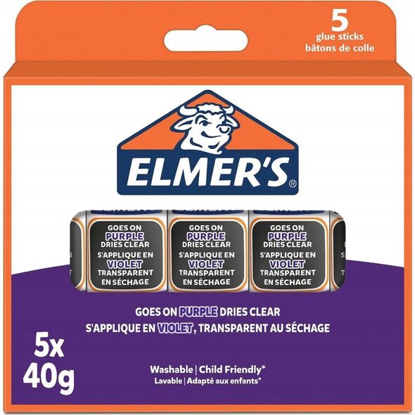 Elmers Elmers Klebestift Disappearing Purple 40G - 5er Blister