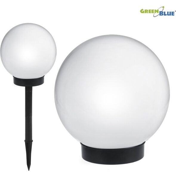 GreenBlue Solarna lampa ogrodowa kula LED GB123 biała