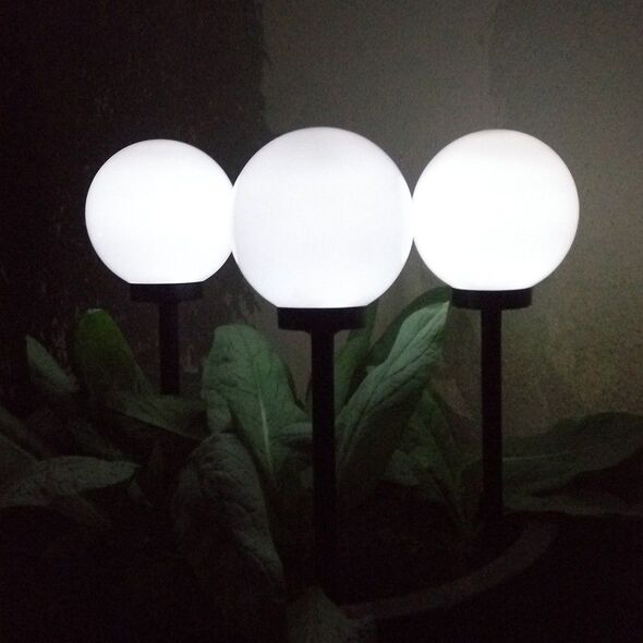 GreenBlue Solarna lampa ogrodowa kula LED GB123 biała