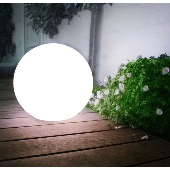GreenBlue Solarna lampa ogrodowa kula LED GB123 biała