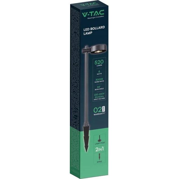 V-TAC Oprawa Ogrodowa Słupek LED V-TAC 2-funkcje 6W IP65 100cm Czarna VT-11107-B 3000K 520lm