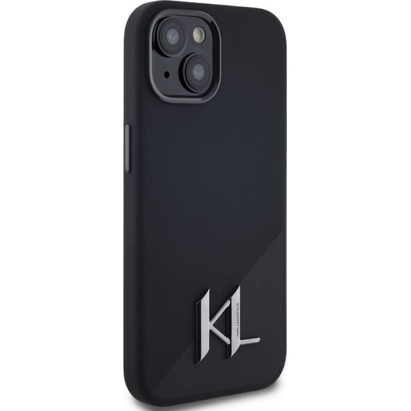 Etui Karl Lagerfeld Silicone Shadow       Metal Initial MagSafe do iPhone 15 czarny