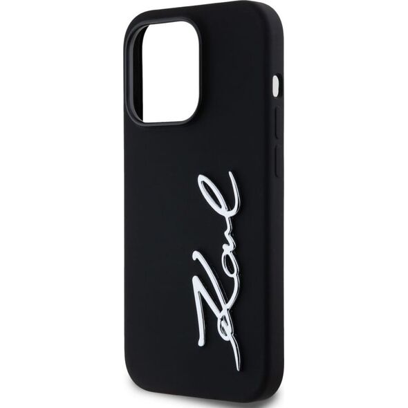 Etui Karl Lagerfeld Silicone Metal        Script Logo do iPhone 14 Pro czarny