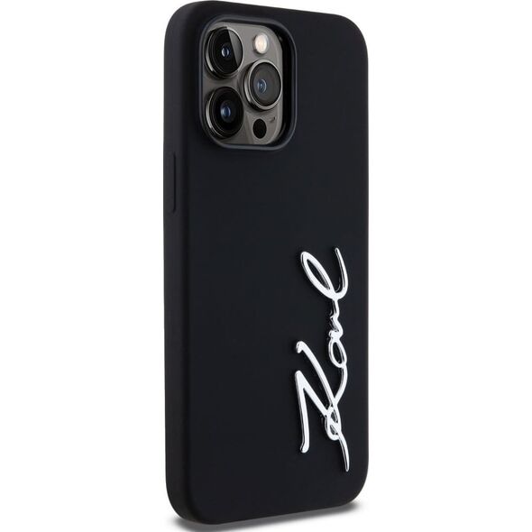 Etui Karl Lagerfeld Silicone Metal        Script Logo do iPhone 14 Pro Max czarny