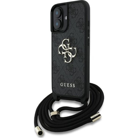 Etui Guess 4G Big Logo Cord Stap          Crossbody do iPhone 16 czarny