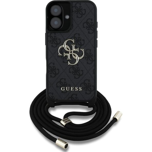 Etui Guess 4G Big Logo Cord Stap          Crossbody do iPhone 16 Plus czarny