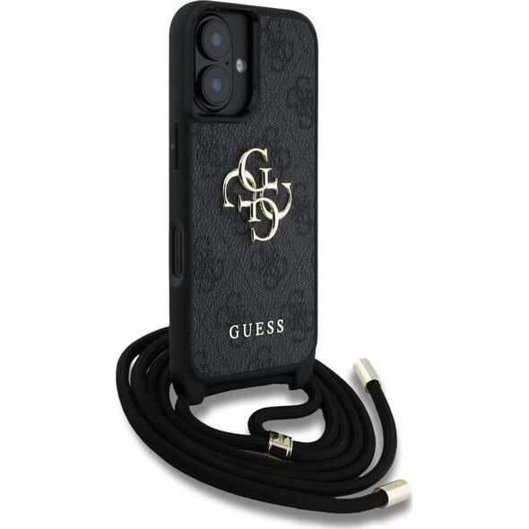 Etui Guess 4G Big Logo Cord Stap          Crossbody do iPhone 16 Plus czarny