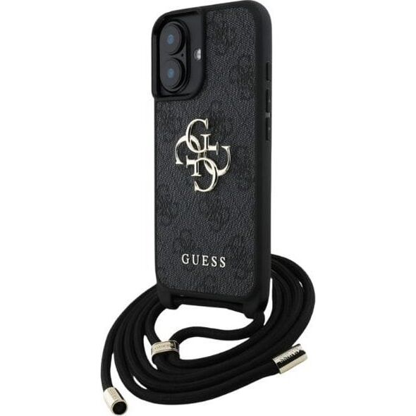 Etui Guess 4G Big Logo Cord Stap          Crossbody do iPhone 16 Plus czarny