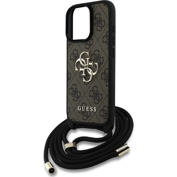 Etui Guess 4G Big Logo Cord Stap          Crossbody do iPhone 16 Pro Max brązowy