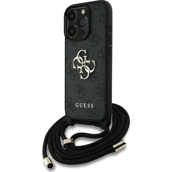 Etui Guess 4G Big Logo Cord Stap          Crossbody do iPhone 16 Pro czarny